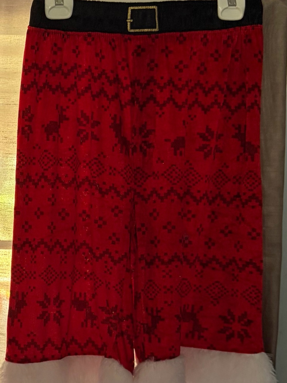 Joe Boxer Red Holiday Reindeer Pajama Bottoms with Black Waistband